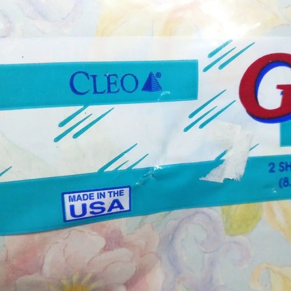 Vintage Cleo Gibson Greetings Floral Gift Wrap Sheets-Pastels-1980s-New